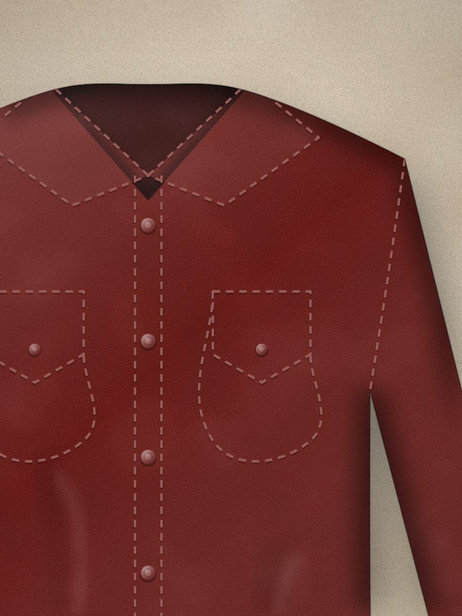 Brushed Flannel Overshirt in Maroon — fabric detail
