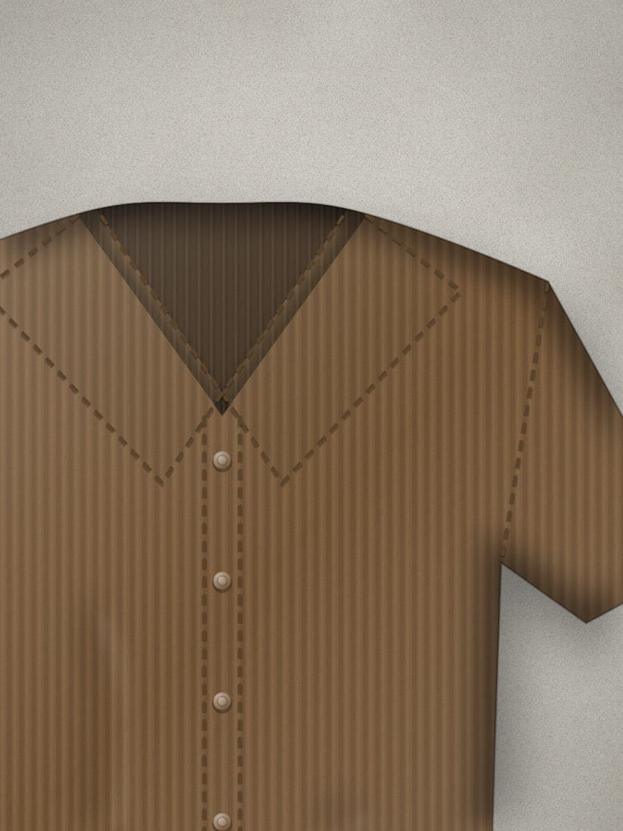 Corduroy Camp Shirt in Tobacco — fabric detail