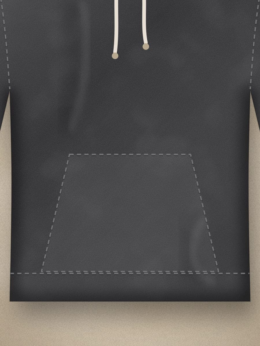 Heavyweight Pullover Hoodie in Charcoal — fabric detail