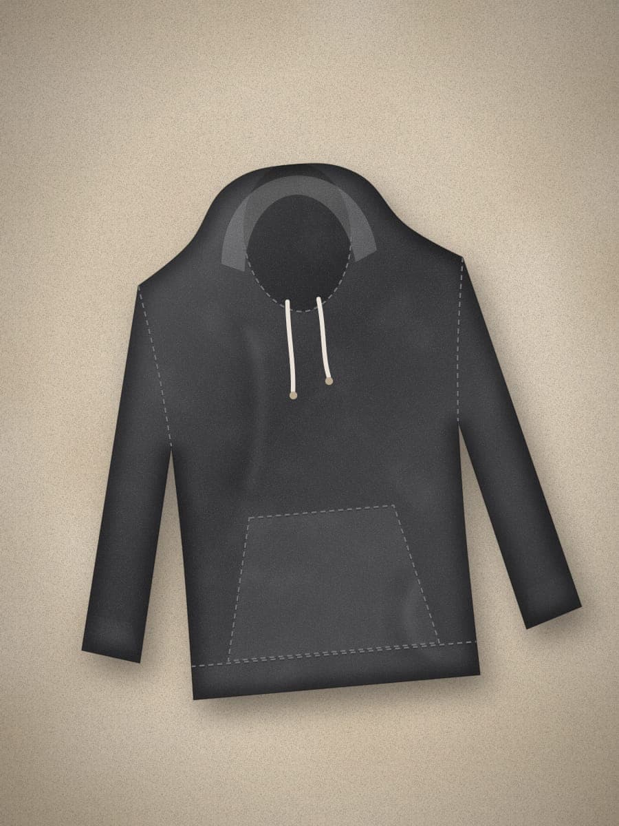 Heavyweight Pullover Hoodie in Charcoal — angled view