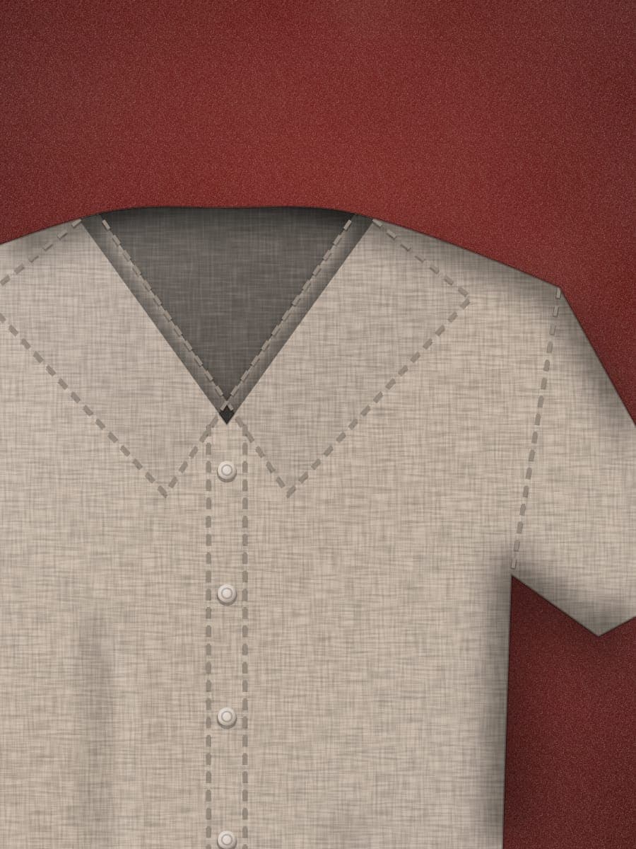 Linen Camp Shirt in Sand — fabric detail