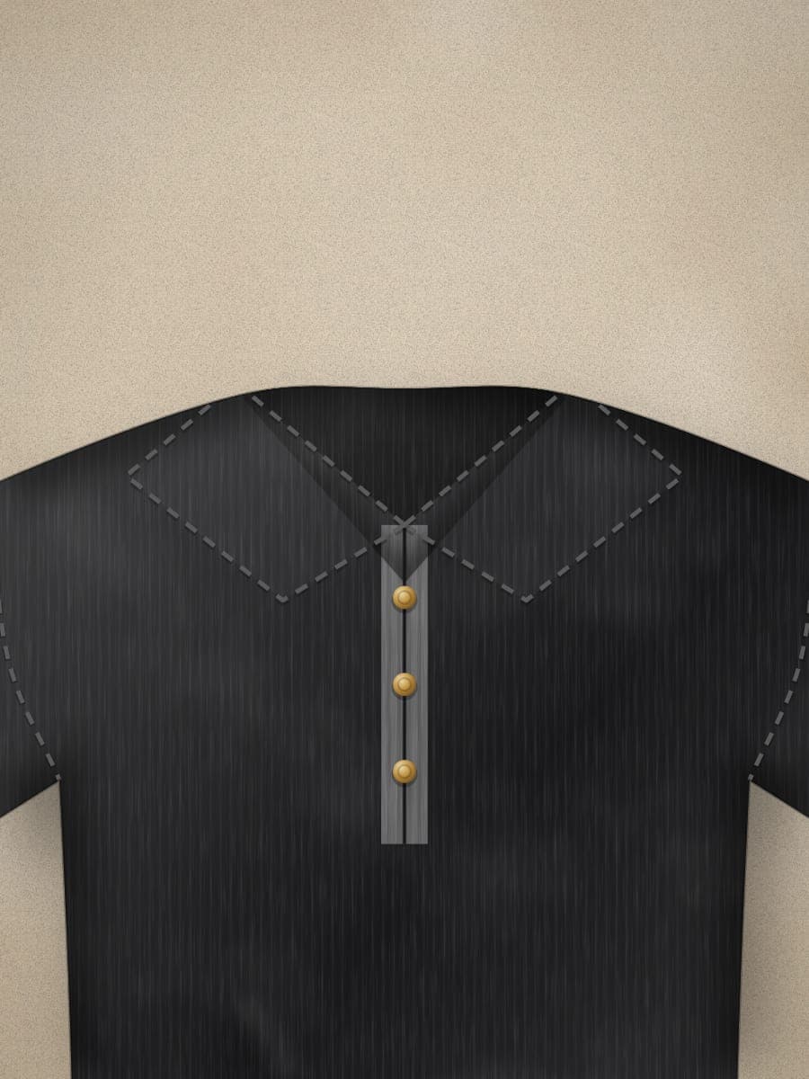 Piqué Polo in Black — fabric detail