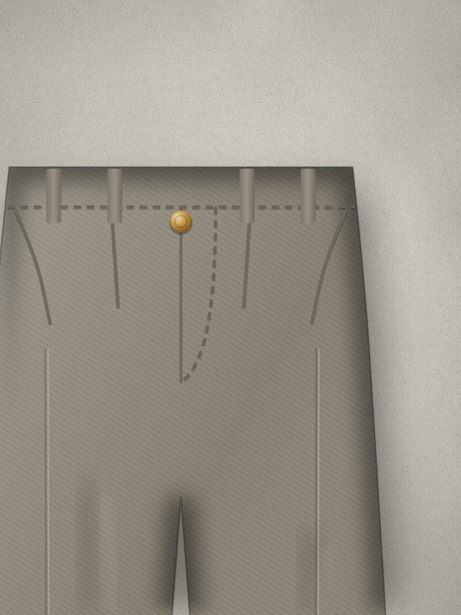 Pleated Wide Trousers in Stone — fabric detail