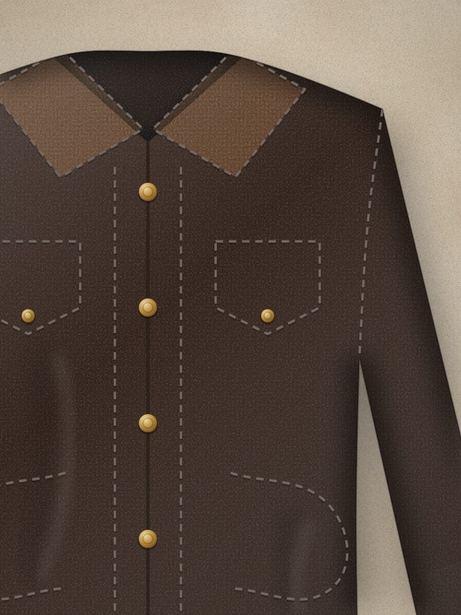 Ranch Trucker Jacket in Espresso — fabric detail