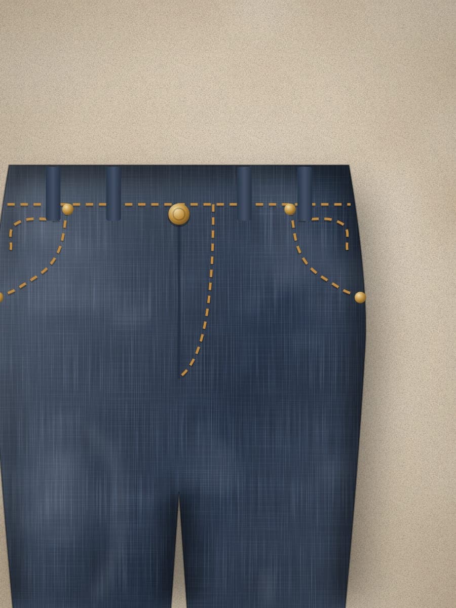 Raw Tapered Jeans in Indigo — fabric detail