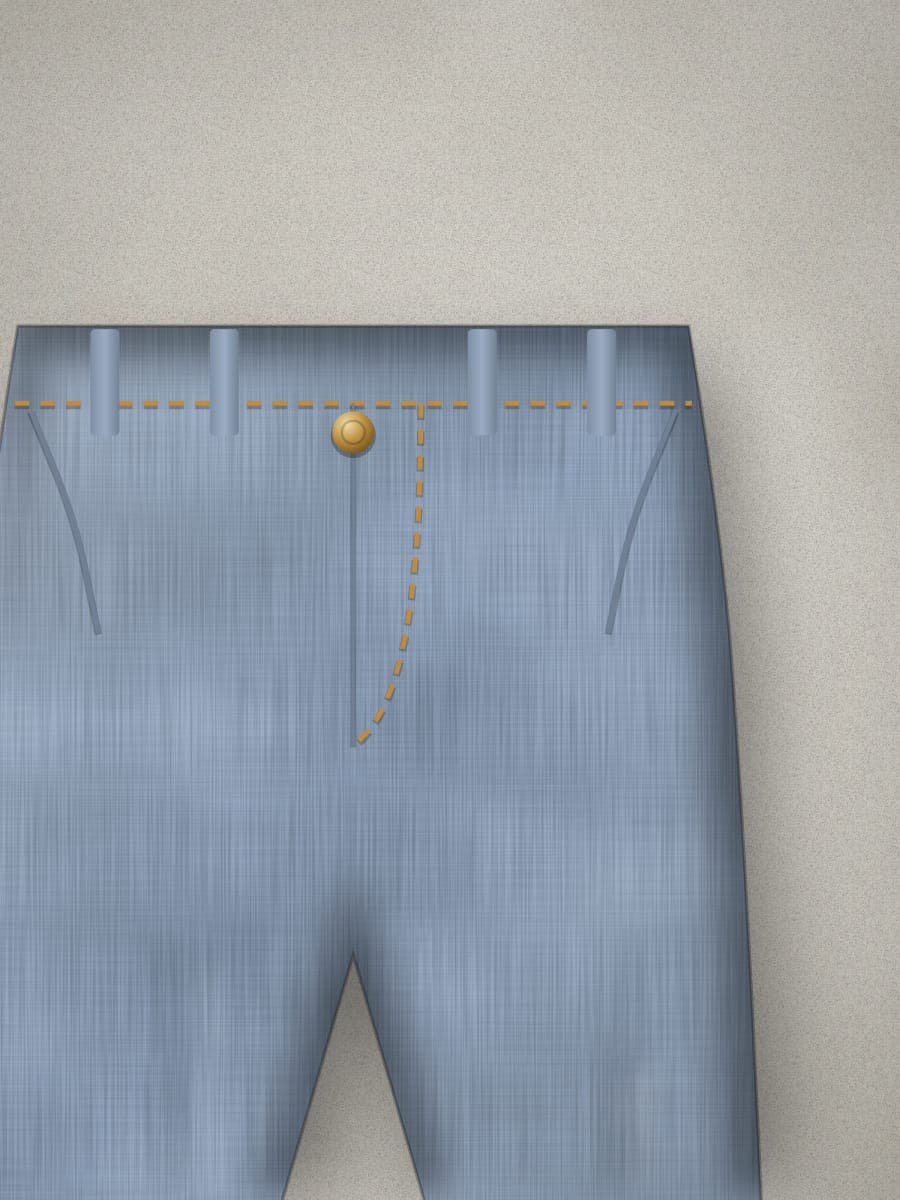 Washed Denim Shorts in Blue — fabric detail