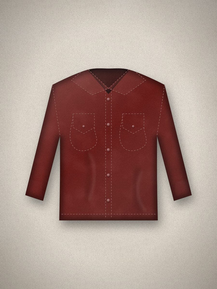 Brushed Flannel Overshirt in Maroon — front view