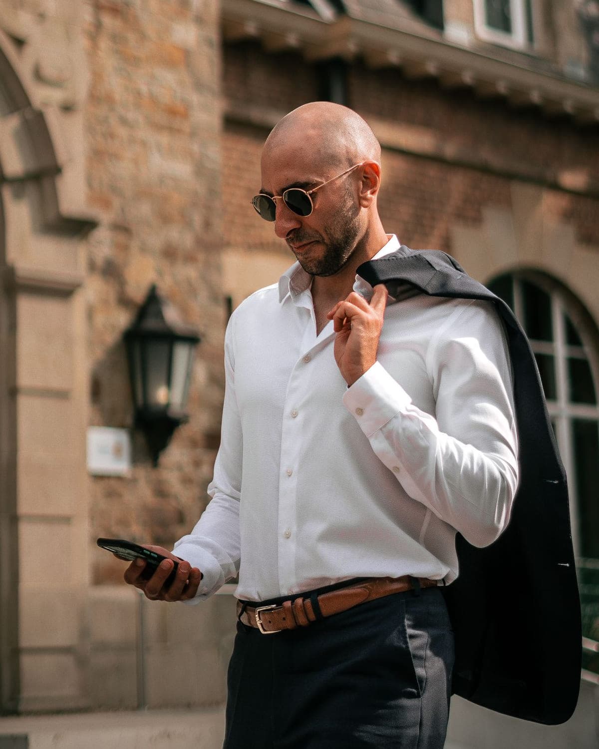 Classic White Poplin Shirt in White — front view