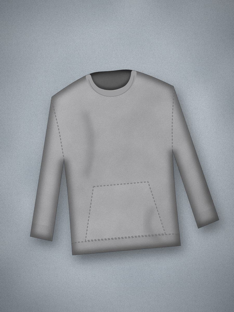 Crewneck Sweatshirt in Grey — angled view
