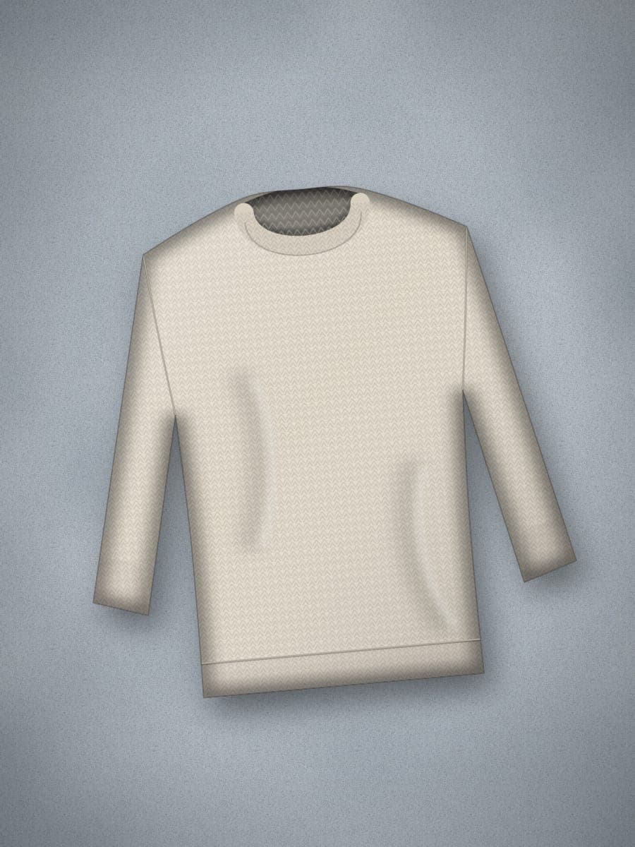 Fisherman Knit Jumper in Off-white — angled view