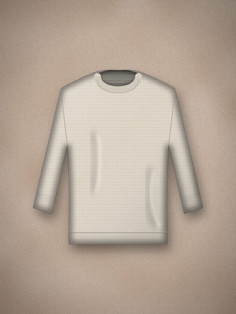 Fisherman Knit Jumper in Off-white — front view