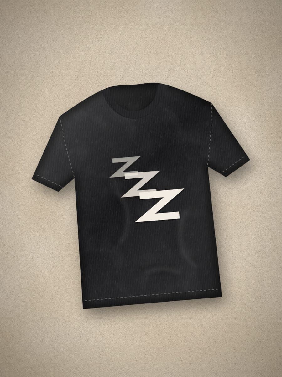 Attitude Graphic Tee in Black — angled view