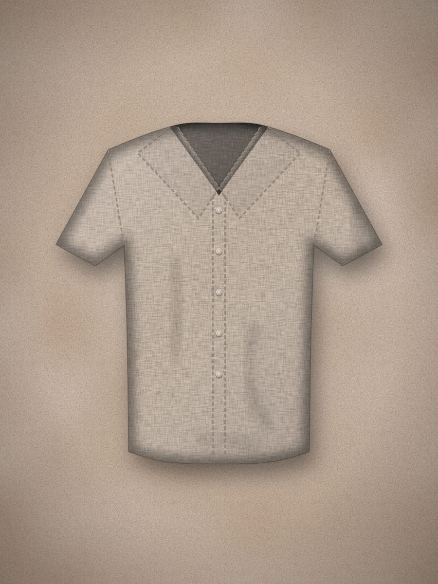 Linen Camp Shirt in Sand — front view