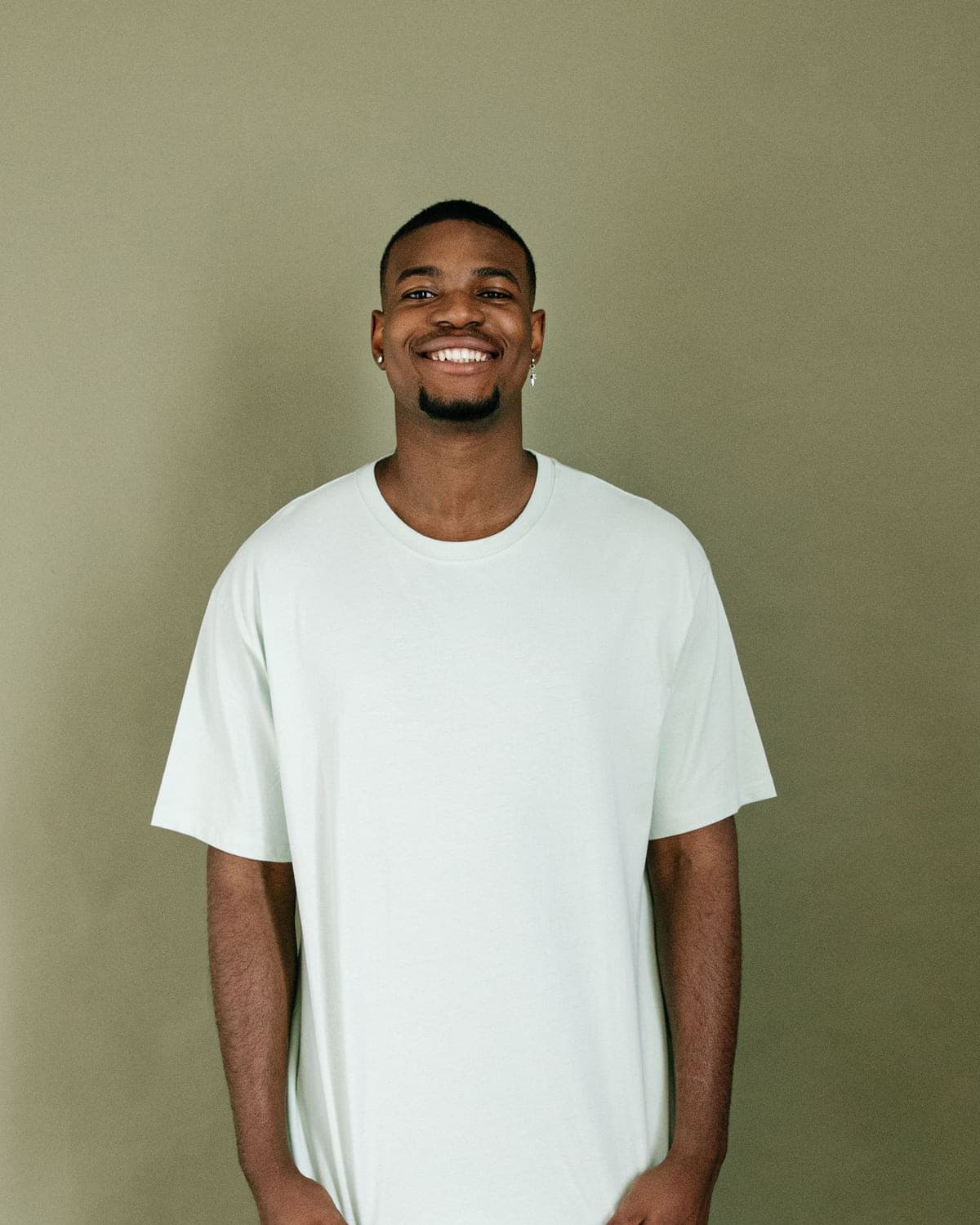 Oversized Boxy Tee in Off-white — front view