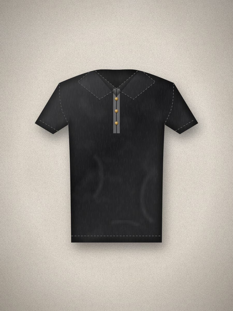 Piqué Polo in Black — front view