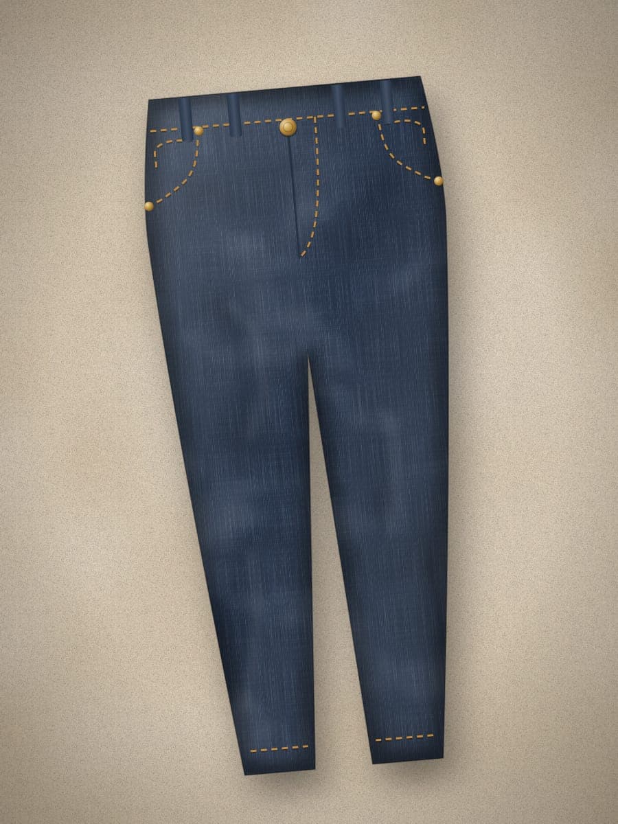 Raw Tapered Jeans in Indigo — angled view