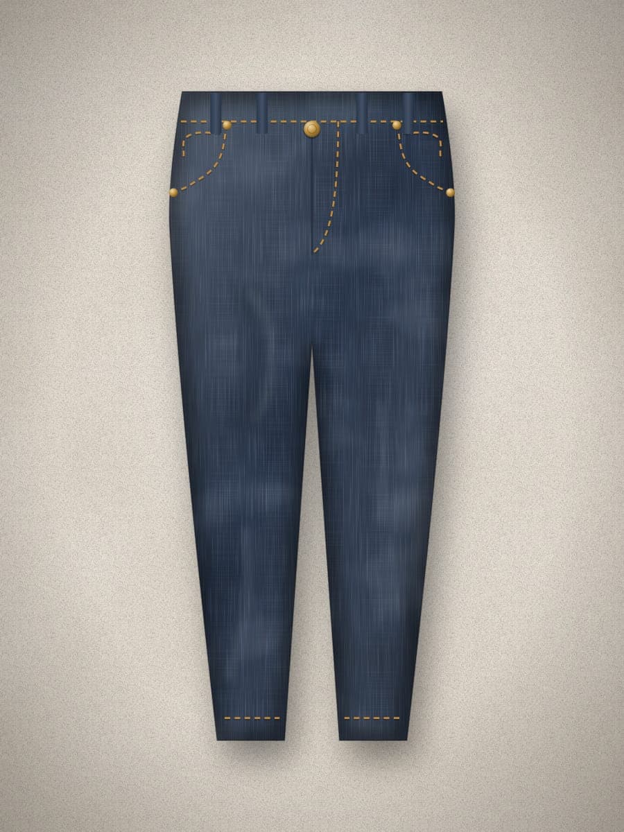 Raw Tapered Jeans in Indigo — front view