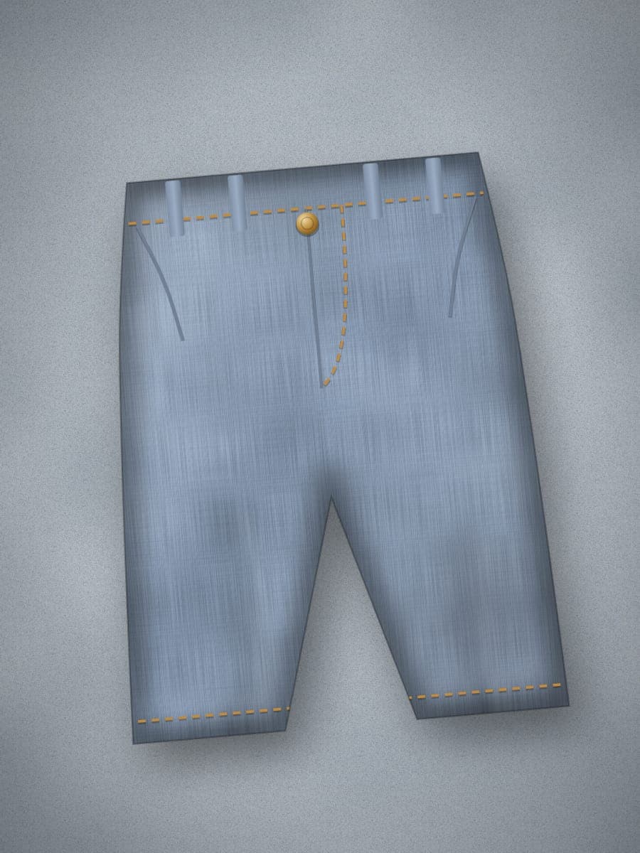 Washed Denim Shorts in Blue — angled view