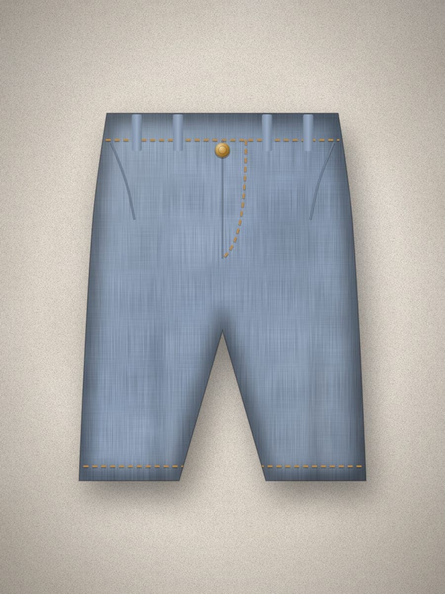 Washed Denim Shorts in Blue — front view